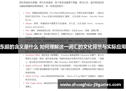 东超的含义是什么 如何理解这一词汇的文化背景与实际应用